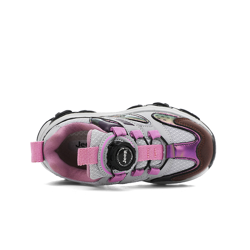 Jeep Беговые кроссовки Running Collection с амортизацией, износостойкие, дышащие, низкие, серые, ярко-фиолетовые, для детей — фото 4
