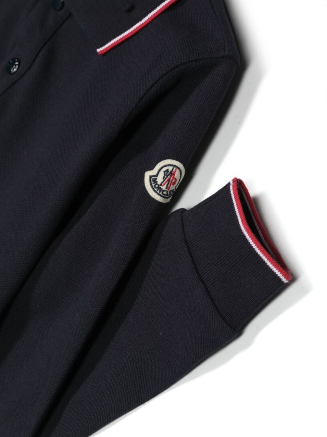 Moncler Enfant рубашка поло с нашивкой-логотипом, синий — фото 3