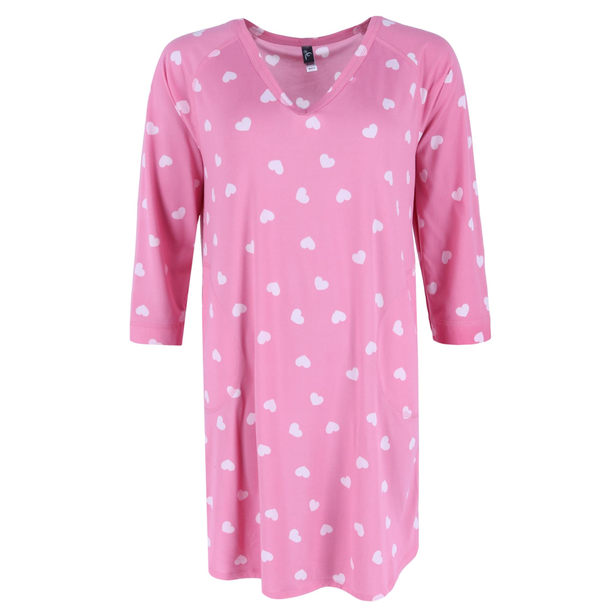 

Женская пижамная рубашка с большим цветком PJ Couture, цвет pink hearts