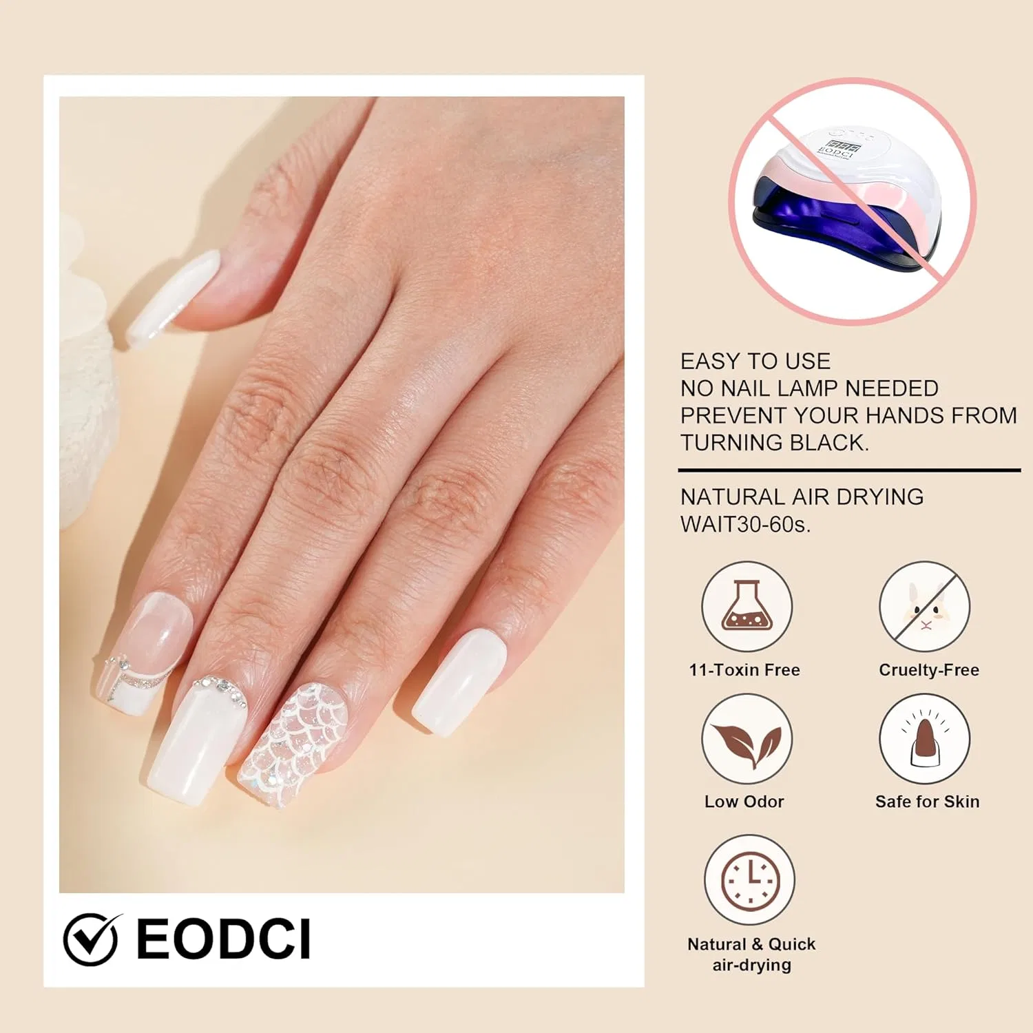 Пудра для ногтей EODCI Dipping Powder, белая, 28 г Eodci, White-Pure — фото 2