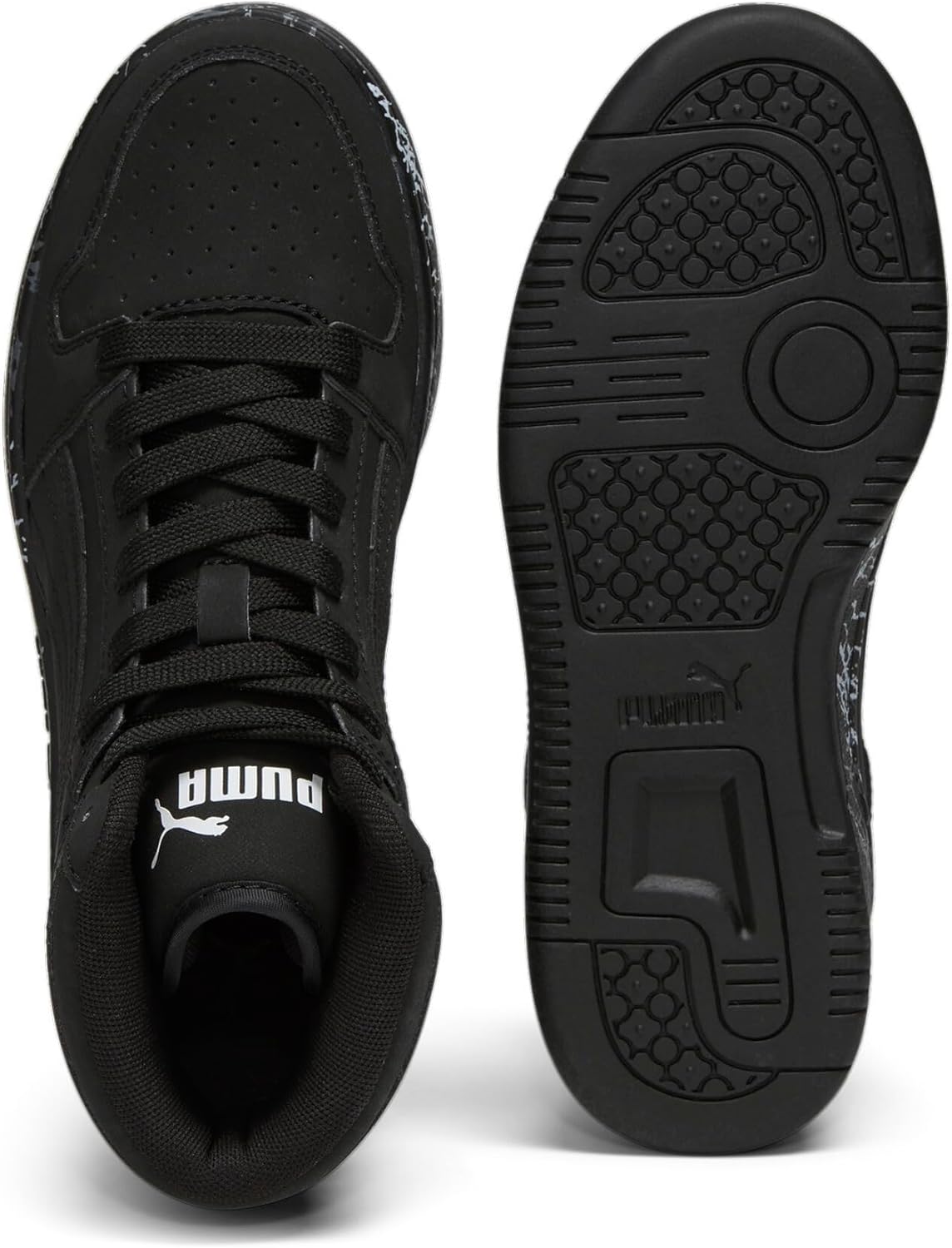 Кроссовки PUMA Rebound Layup Mid для мальчиков, черный — фото 2