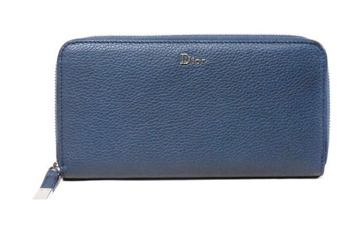 

Кошелёк из зернёной телячьей кожи мужской синий DIOR