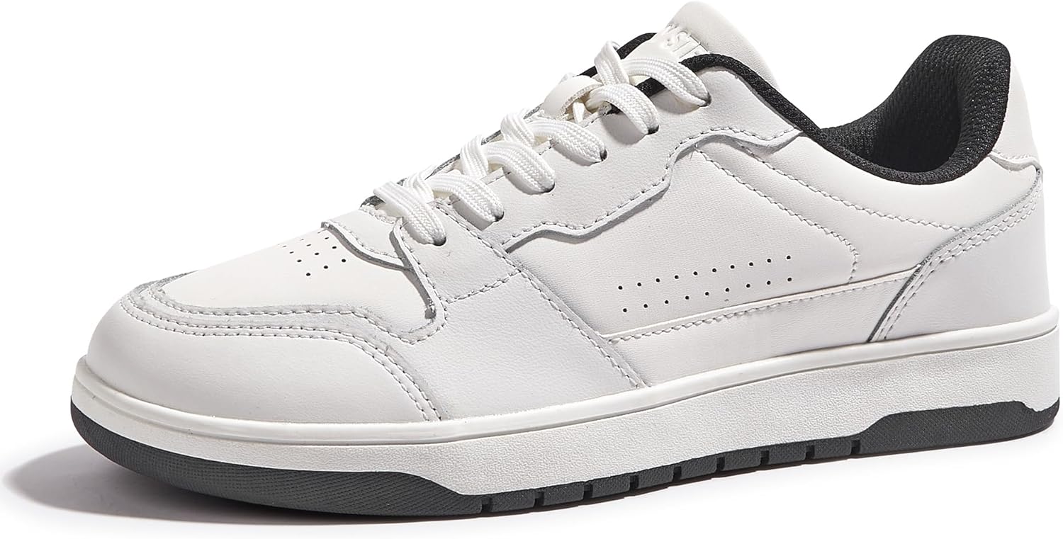 

Мужские модные кроссовки LUCKY STEP с шнуровкой, повседневные, низкие, противоскользящие, для тенниса, скейтборда, баскетбола и ходьбы, белый