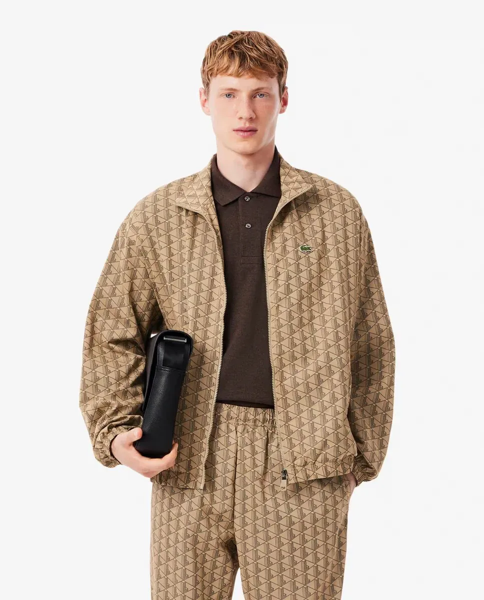 Мужская спортивная куртка с монограммой Lacoste, бежевый
