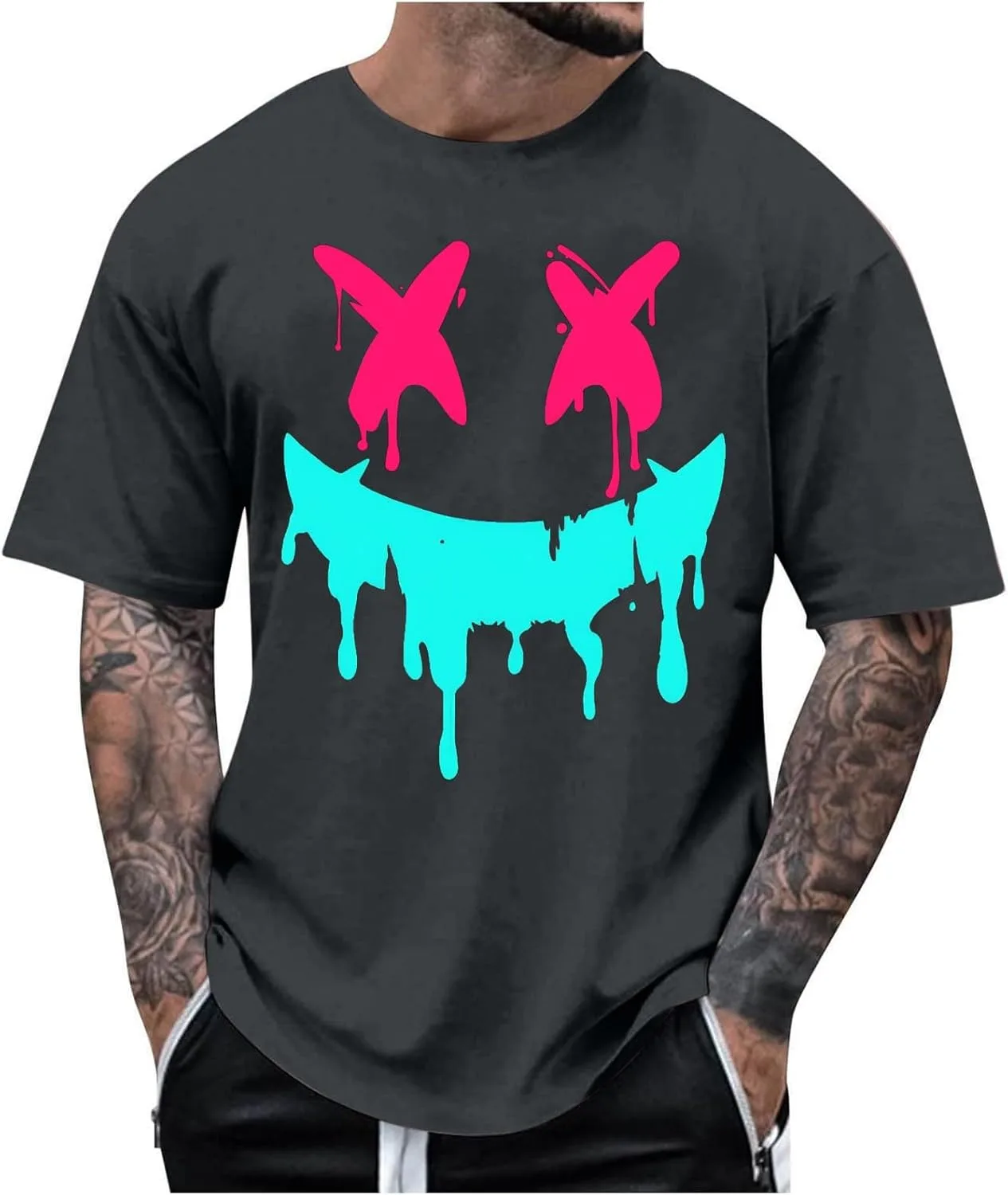 

Мужская футболка с принтом X-Eyes-Smiling-Face, короткий рукав Uillui