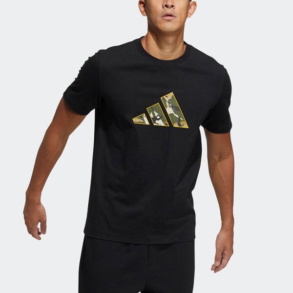 Футболка ub gxf t box спортивные камуфляжные с принтом логотипа с коротким рукавом Adidas, черный — фото 3