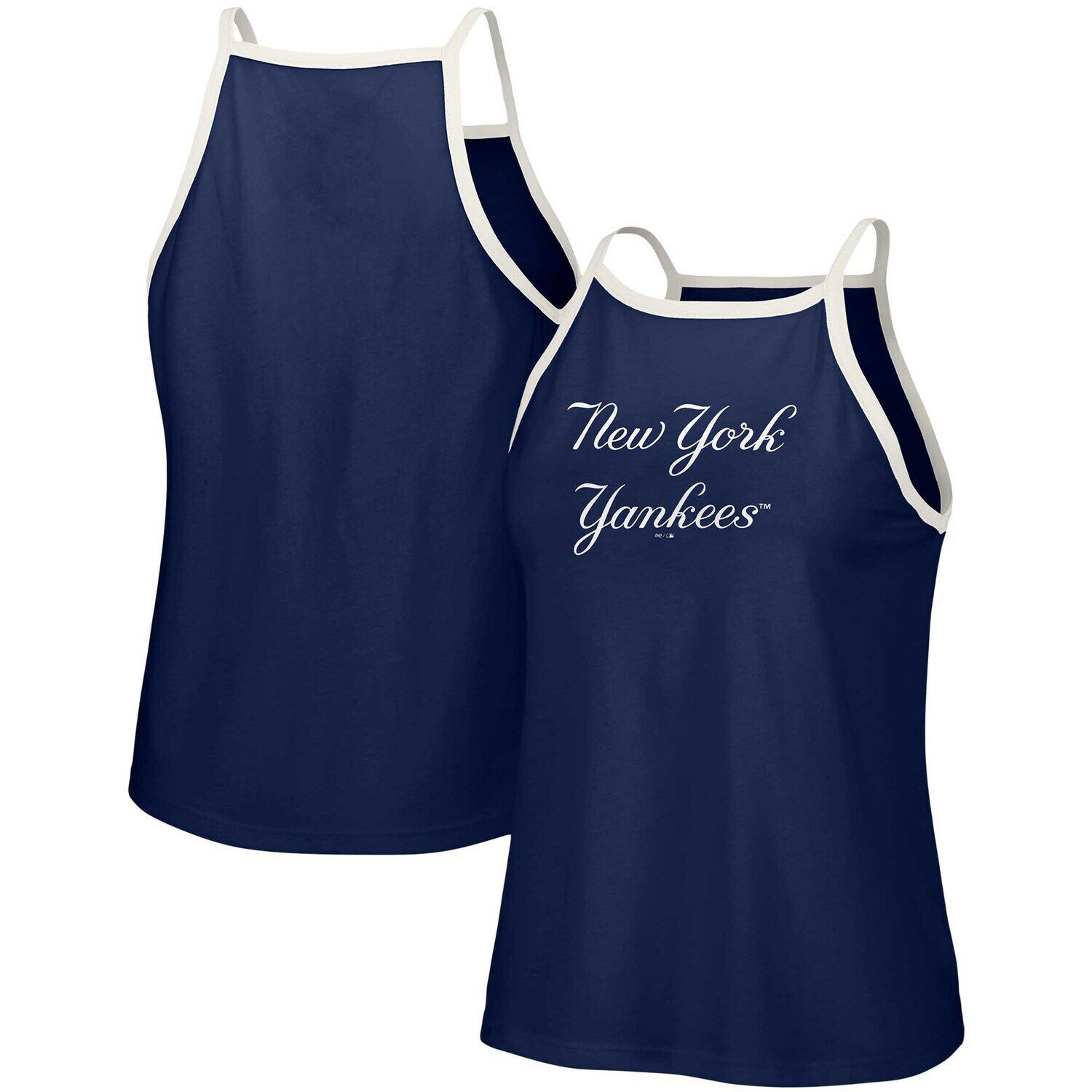 

Женская темно-синяя майка Lusso Style New York Yankees Nadine с лямкой на шее, Синий, Женская темно-синяя майка Lusso Style New York Yankees Nadine с лямкой на шее