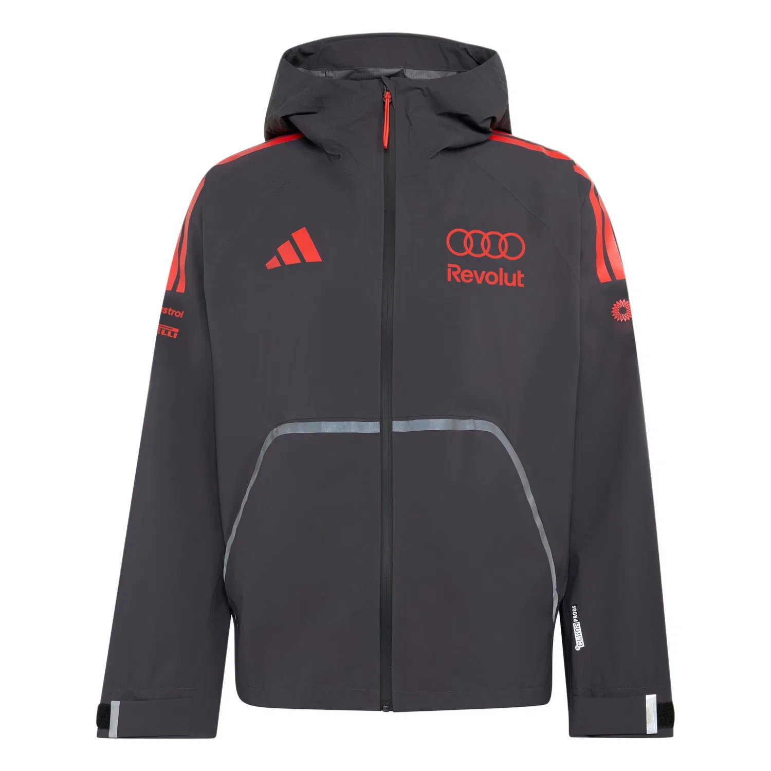 Куртка мужская x Audi TEAM REVOLUT F1 MECHANICS RAIN Adidas, Practical Black/High Resolution Red