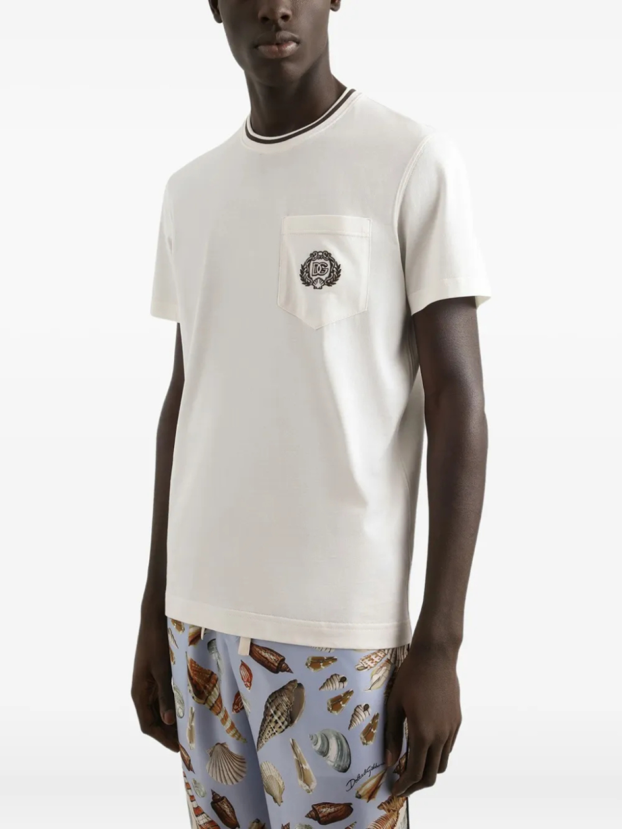 Dolce & Gabbana футболка с нагрудным карманом, белый — фото 3