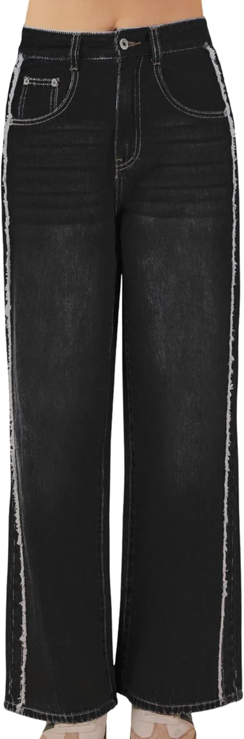 

Женские джинсы Wide Leg с потертым краем и карманами MOVINT