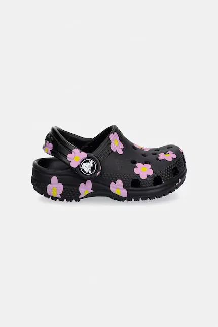 Сандалии с цветочным принтом Classic Flower Clog T Crocs, черный — фото 2
