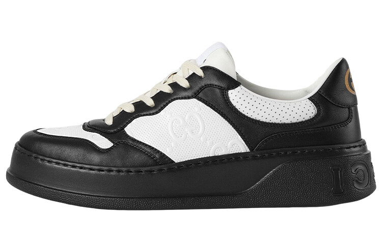 Gucci GG Тисненый Белый Черный Кожаный