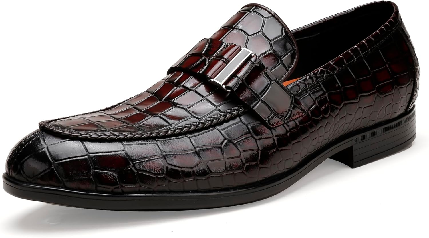 

Мужские лоферы GOLDEN COXES с кисточками, повседневные кожаные туфли с тиснением под крокодила, слипоны с пенни-локсами для мужчин Golden Coxes Family, винный