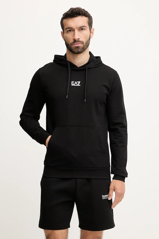 

Хлопковая толстовка Ea7 Emporio Armani, черный