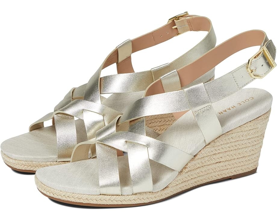 

Туфли Cole Haan Crystal Wedge Sandal 70 mm, цвет Gold Leather