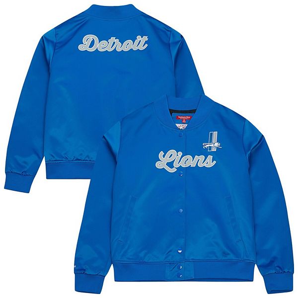 

Женская синяя satin куртка detroit lions full-snap Mitchell & Ness