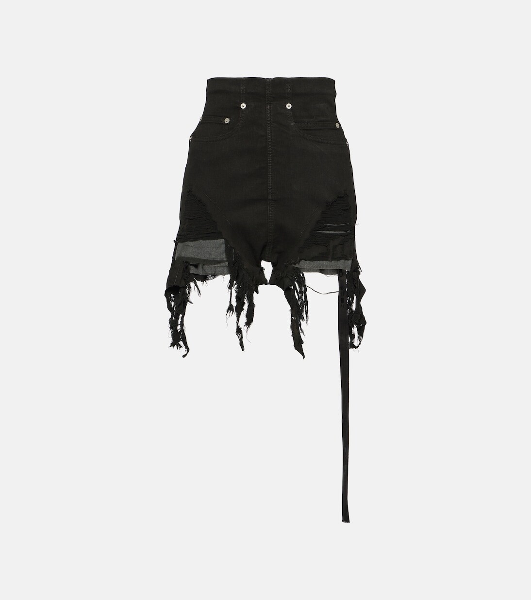 

Drkshdw джинсовые шорты с высокой посадкой и потертостями Rick Owens, черный