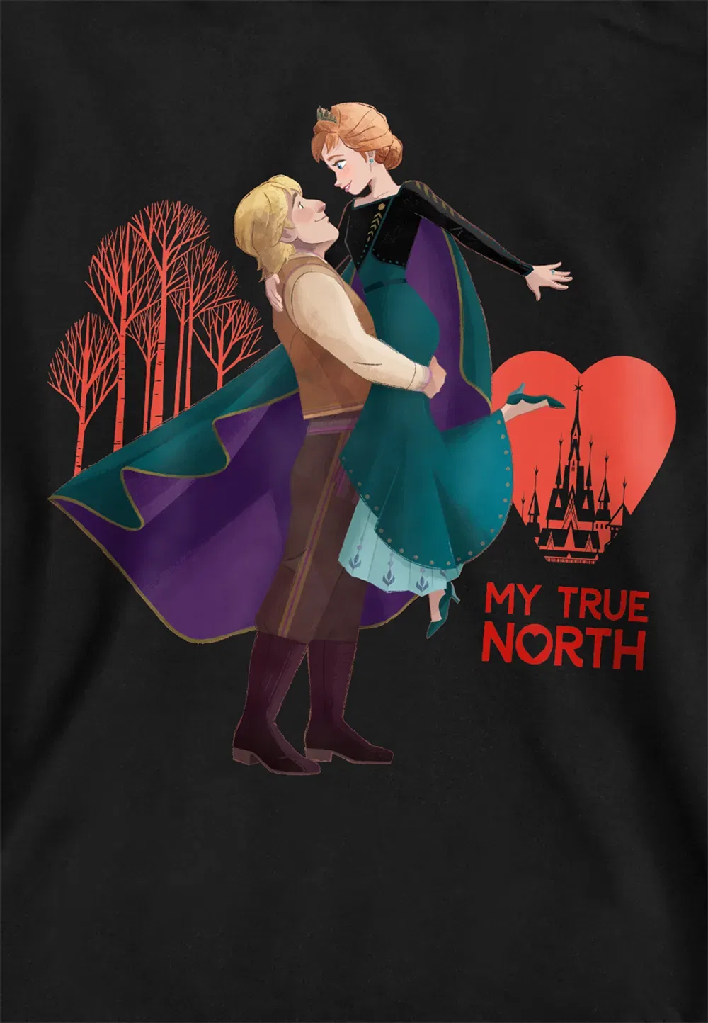 Детский худи Disney Frozen Kristoff и Anna, черный, черный — фото 2