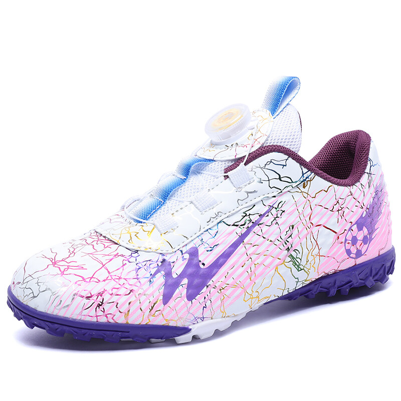 Детские футбольные бутсы Kids Low-top Белые/фиолетовые Binary, фиолетовый — фото 2