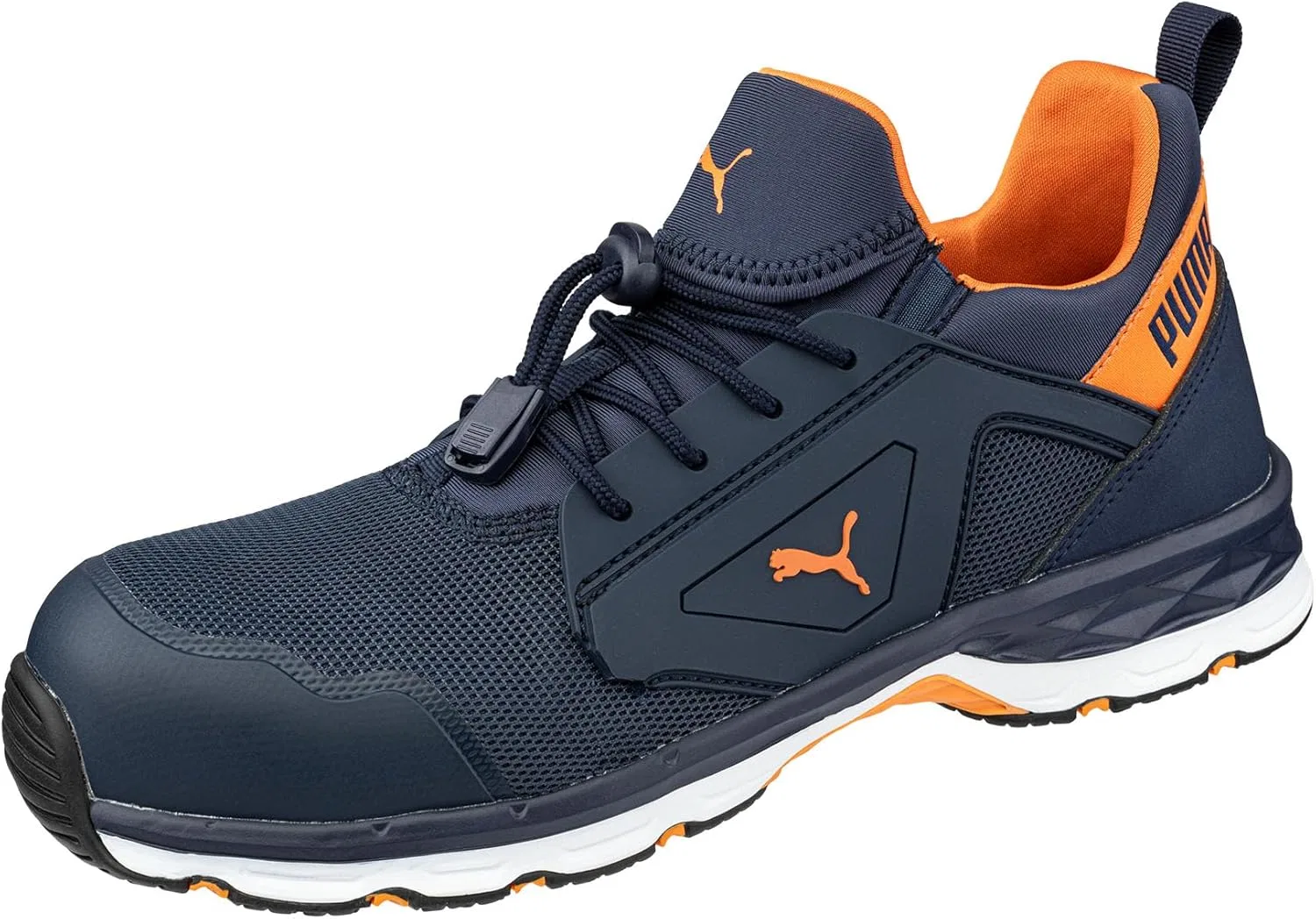 Мужские защитные кроссовки PUMA Chase Low S1PS ESD с защитным носком и противоскользящей подошвой, Blue / Orange