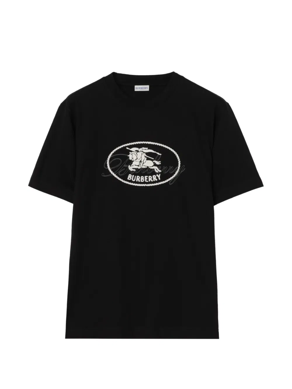Футболка Burberry Knight-stamp, хлопок, черный