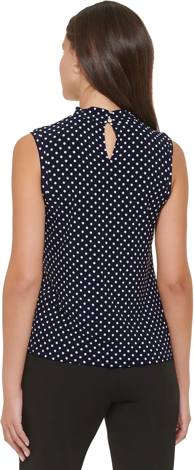 Блуза женская sleeveless knot blouse Tommy Hilfiger, midnight/ivory — фото 2