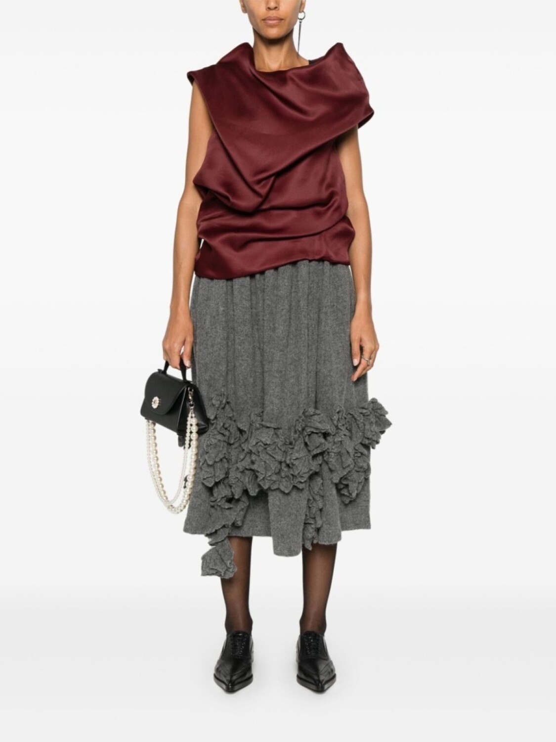 

Comme Des Garçons Comme Des Garçons юбка миди с оборками, серый