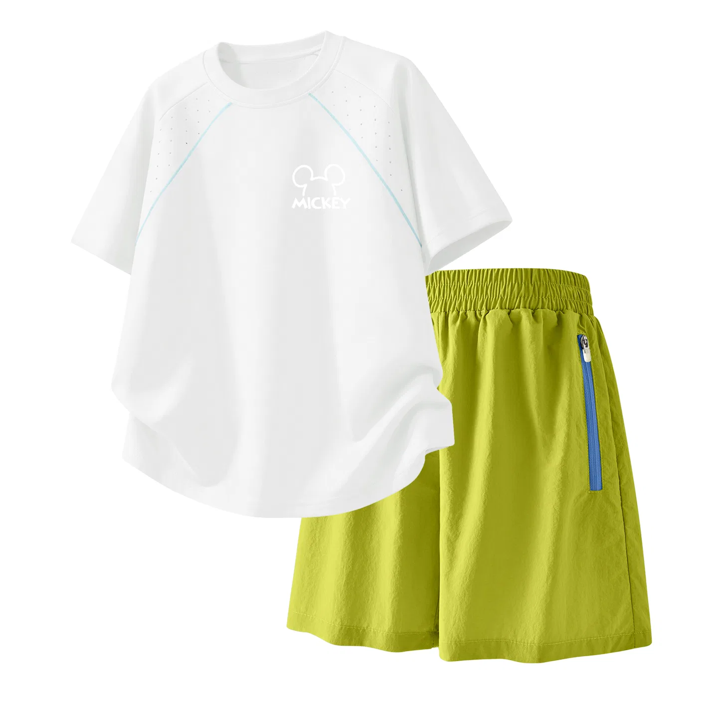 Детский спортивный костюм Casual Sportswear 2 Piece Set Disney, Thick Board Di Line K Milkshake White+Solid Color Camellia Green