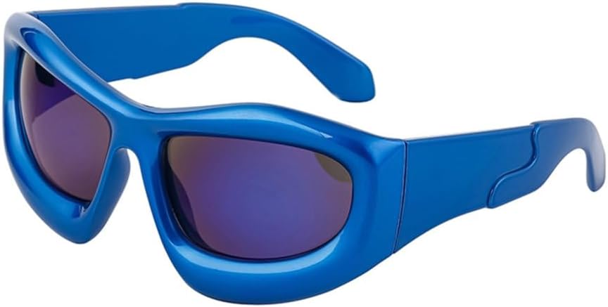 

Спортивные панк-солнцезащитные очки для женщин и мужчин, роскошные солнцезащитные очки для мужчин, ретро-стимпанк солнцезащитные очки с зеркальными линзами LVTFCO, Blue Film