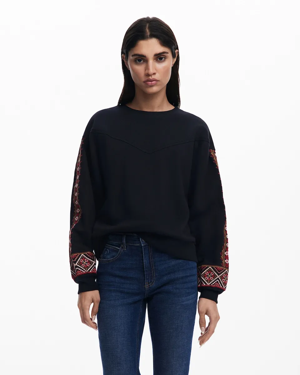 

Этническая женская толстовка Desigual, черный