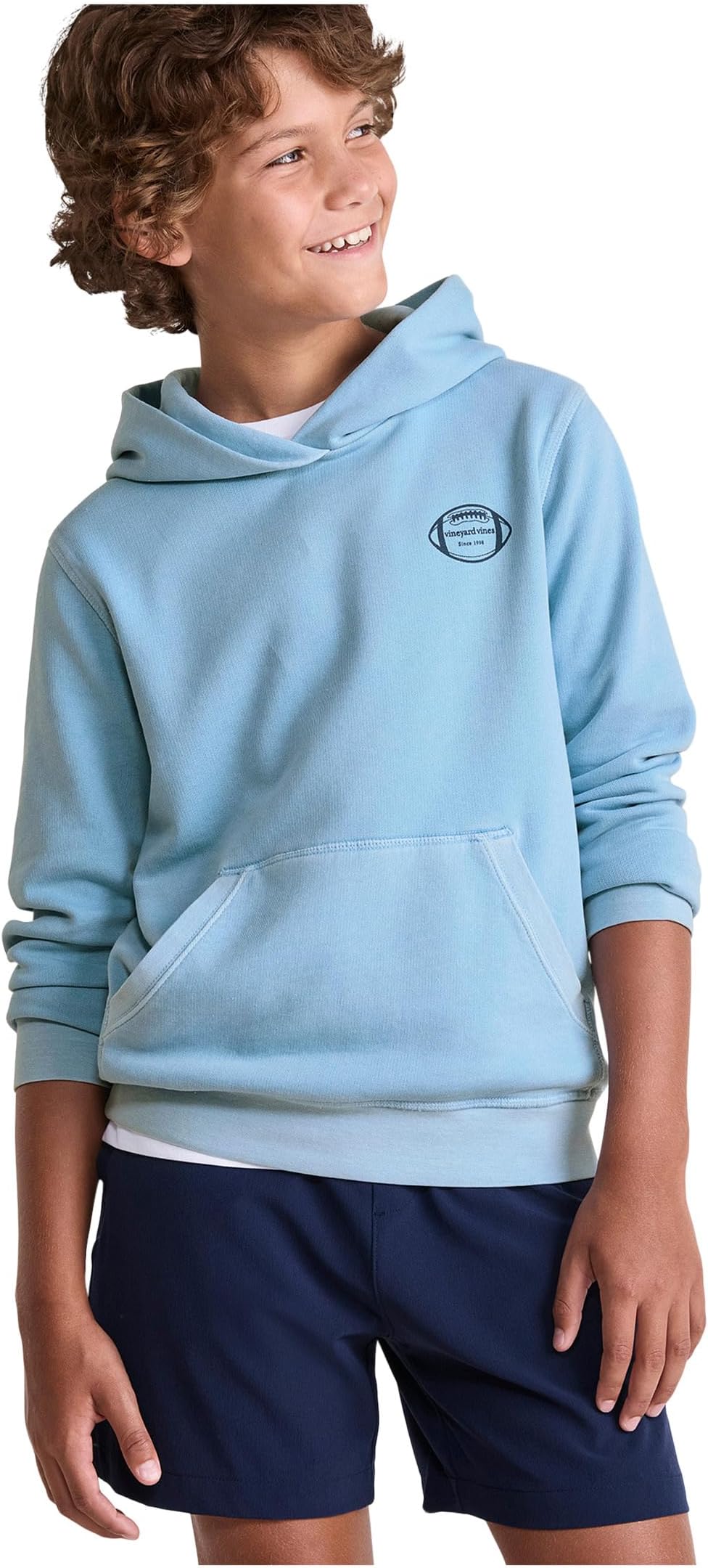 

Худи Vineyard Vines Kids Surf Terry Football Graphic Hoodie, цвет Jake Blue
