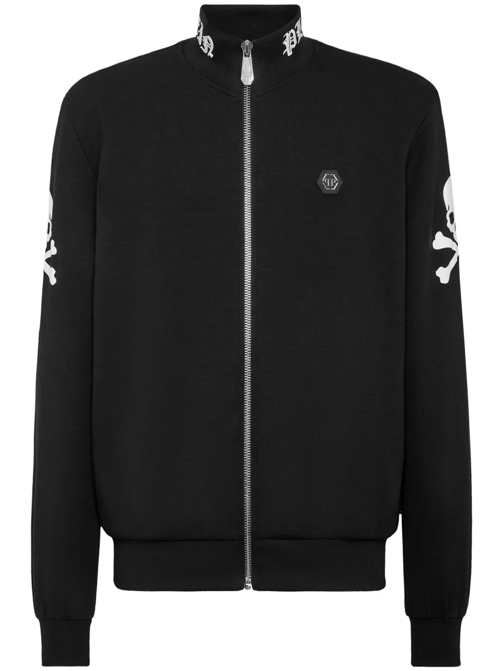

Худи на молнии с вышивкой Philipp Plein, черный