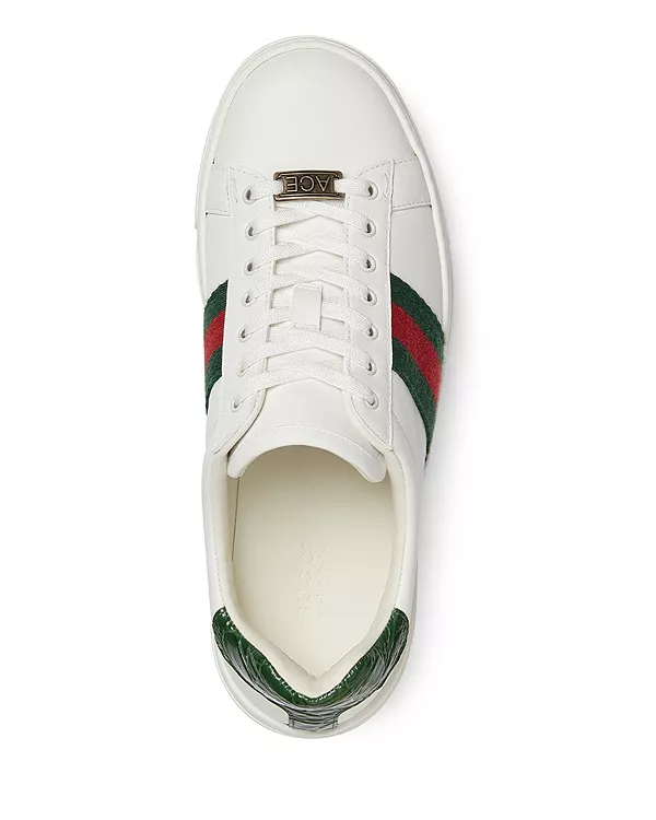 Женские ультралегкие низкие кроссовки Plume Gucci, белый — фото 4