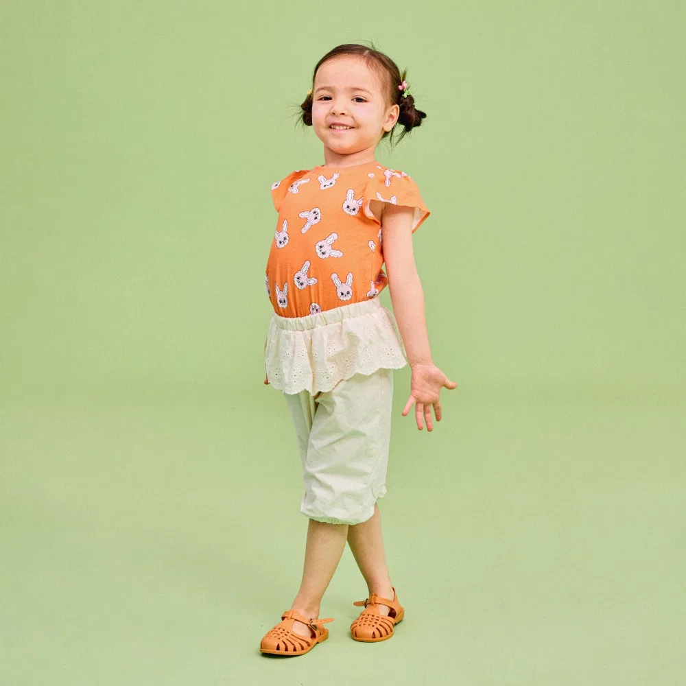 Детская оранжевая футболка Tropical Frill от Rototobebe