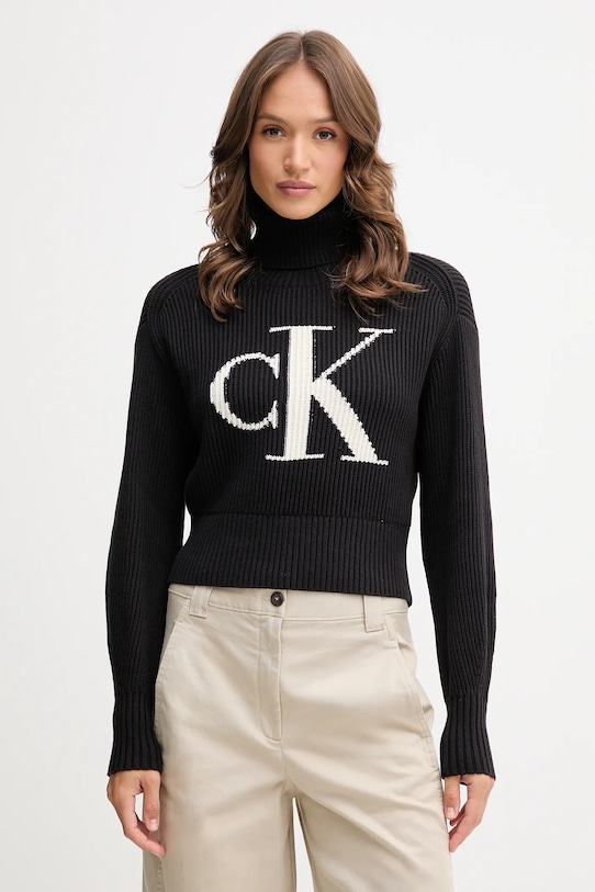 

Хлопковый свитер Calvin Klein Jeans, черный
