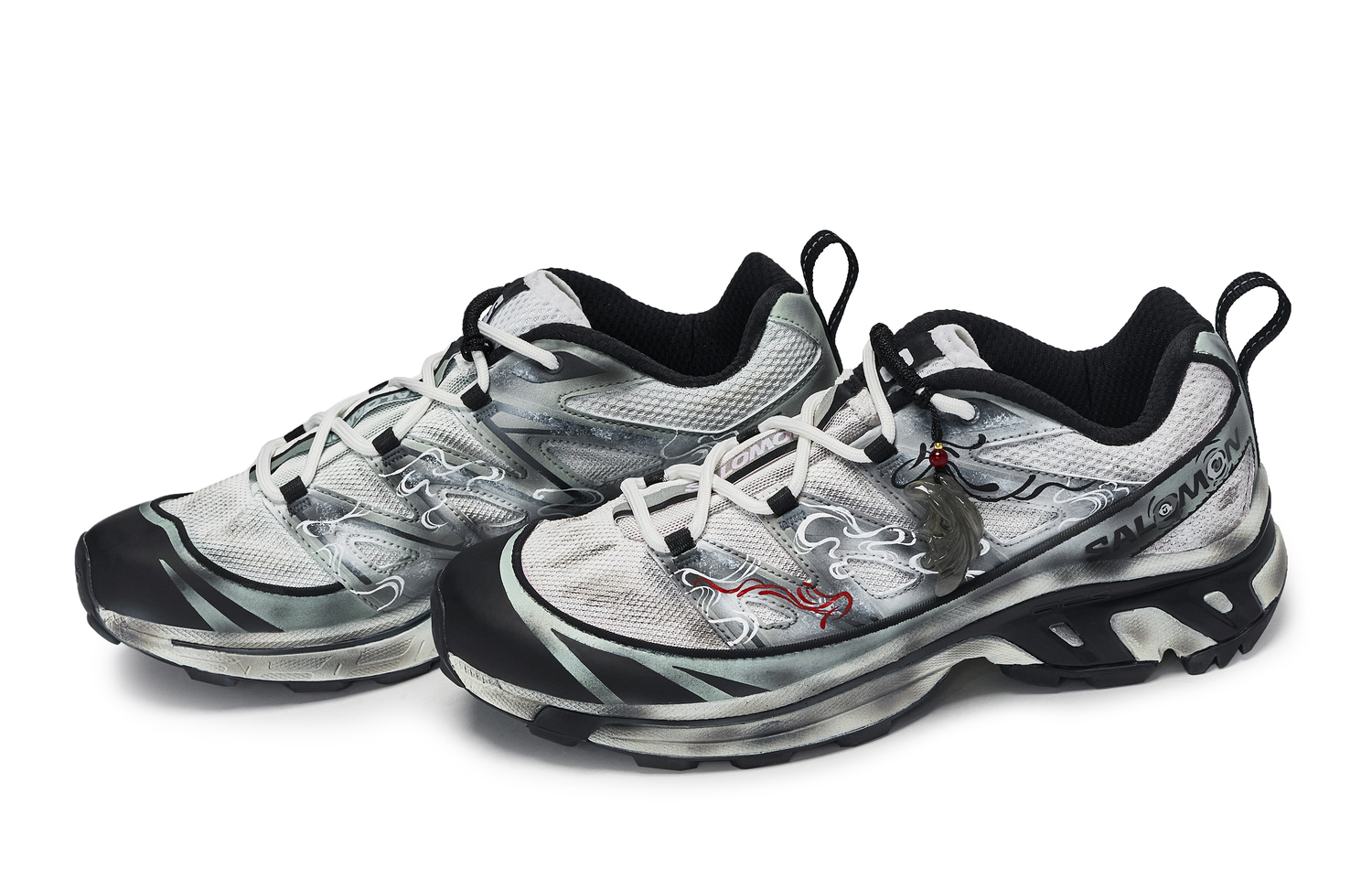 Кроссовки для бега XT 6 Abrasion Resistant низкие унисекс Black White Gray SALOMON, черный белый серый — фото 4