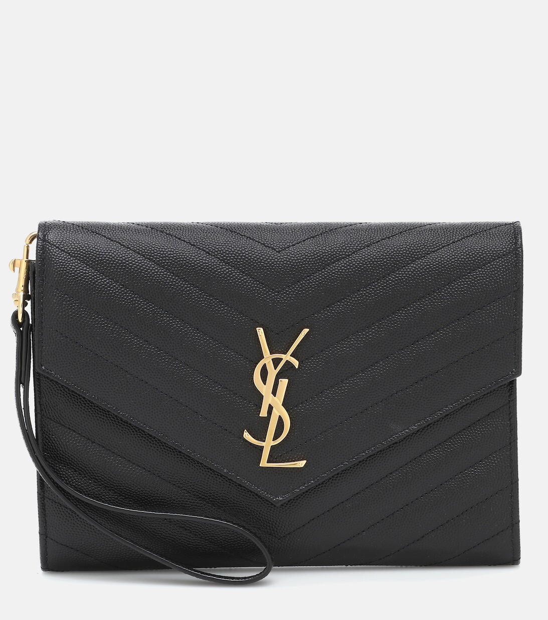 

Клатч Cassandre из матовой кожи Saint Laurent, черный