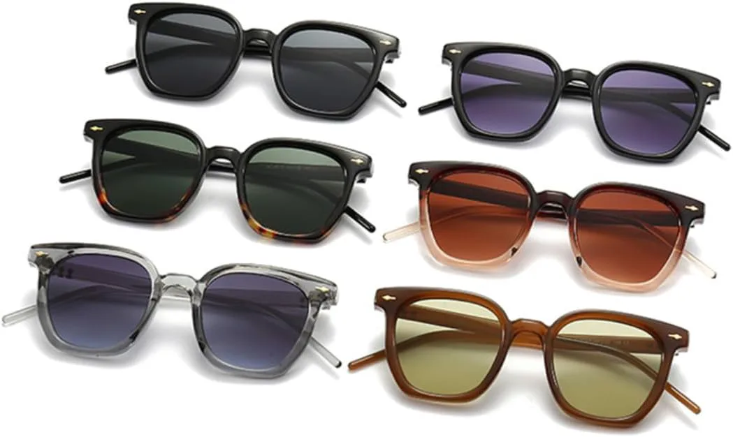 

Винтажные женские солнцезащитные очки в стиле панк с заклепками, защита от УФ-излучения UV400, модные градиентные очки для мужчин, темно-зеленые UUPTTPL, Black Gray