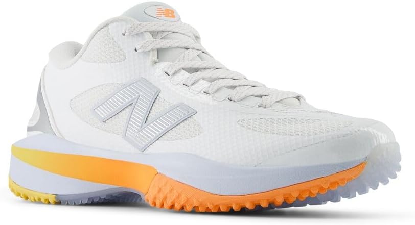 Кроссовки для лакросса на газоне New Balance Freezelx V5 для мужчин, White/Ice Blue/Hot Mango — фото 4