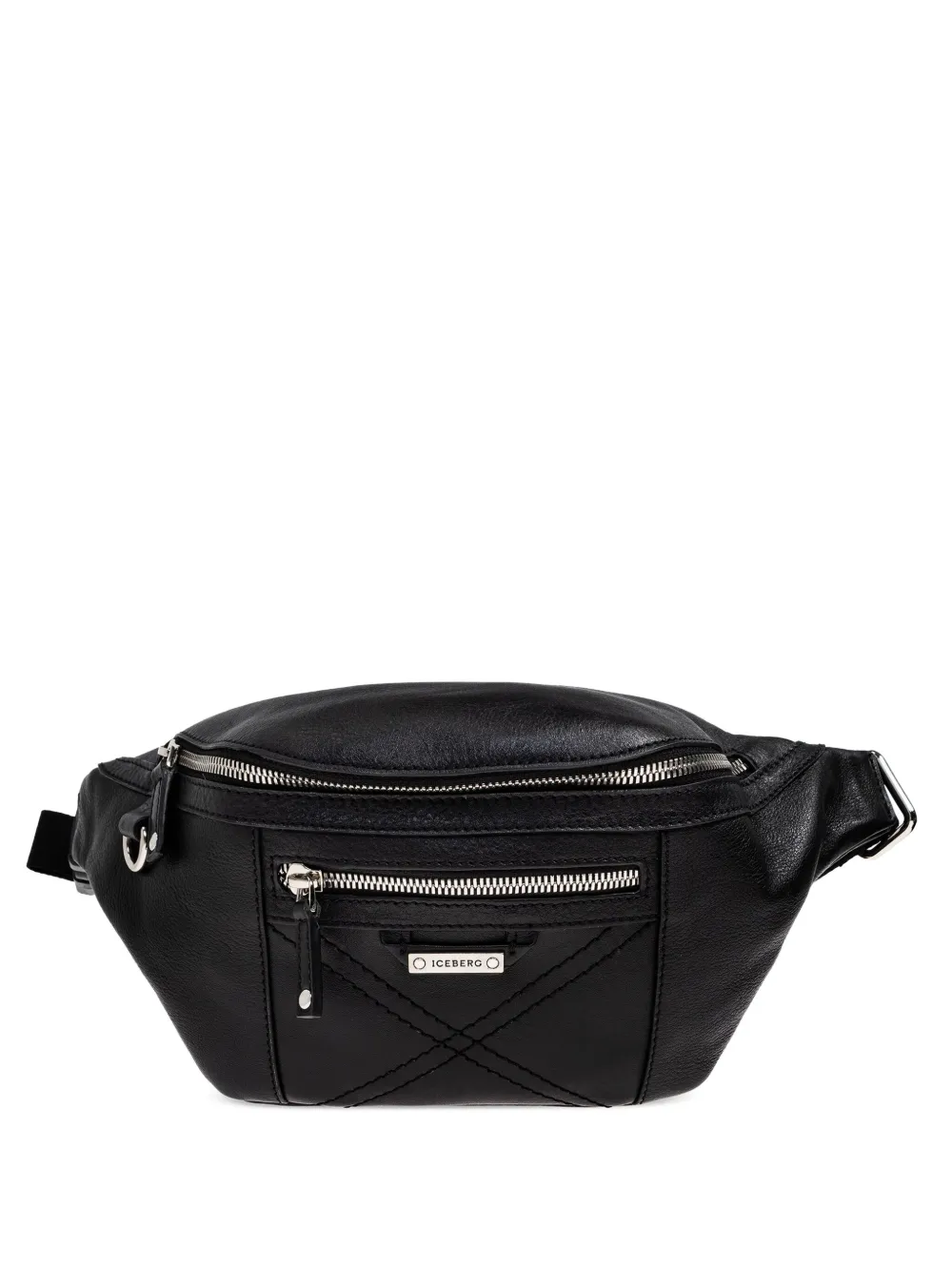 

Сумка-тоут из кожи на молнии Iceberg, черный