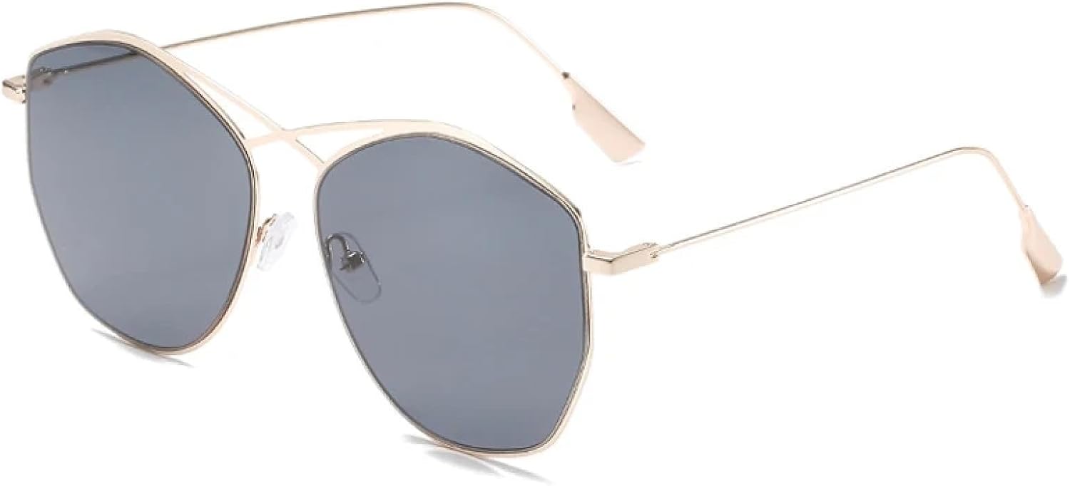 

Модные овальные металлические солнцезащитные очки для женщин и мужчин, винтажные, роскошные, для активного отдыха и путешествий, очки с защитой от УФ-излучения UV400 TKKTLLT, Gold Gray