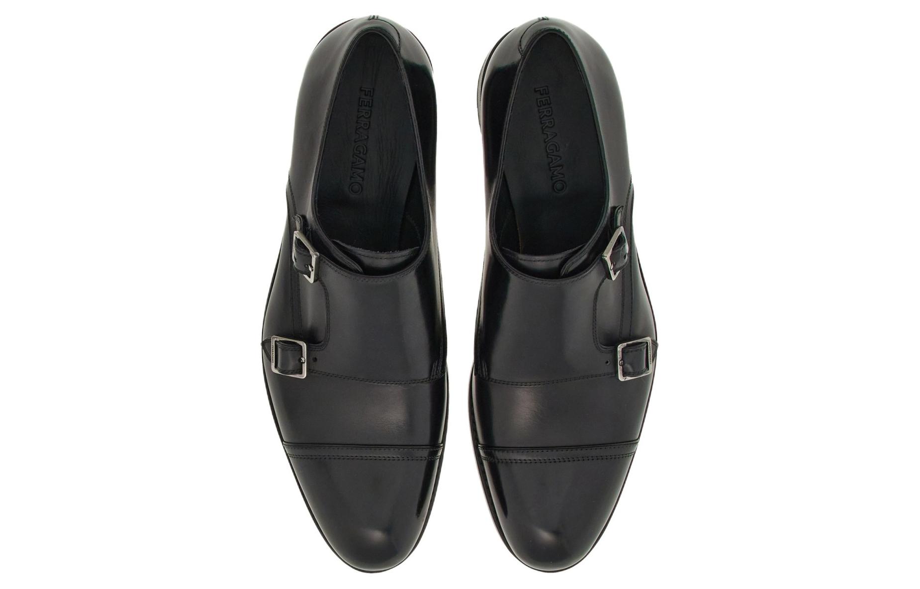 Кожаные туфли Double-monkstrap Ferragamo, черный — фото 4