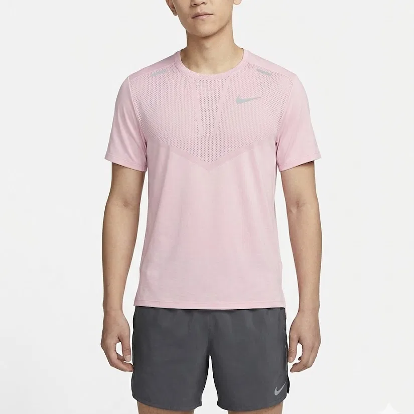 Футболка Quick Dry унисекс, цвет Pink, круглый вырез Nike — фото 4