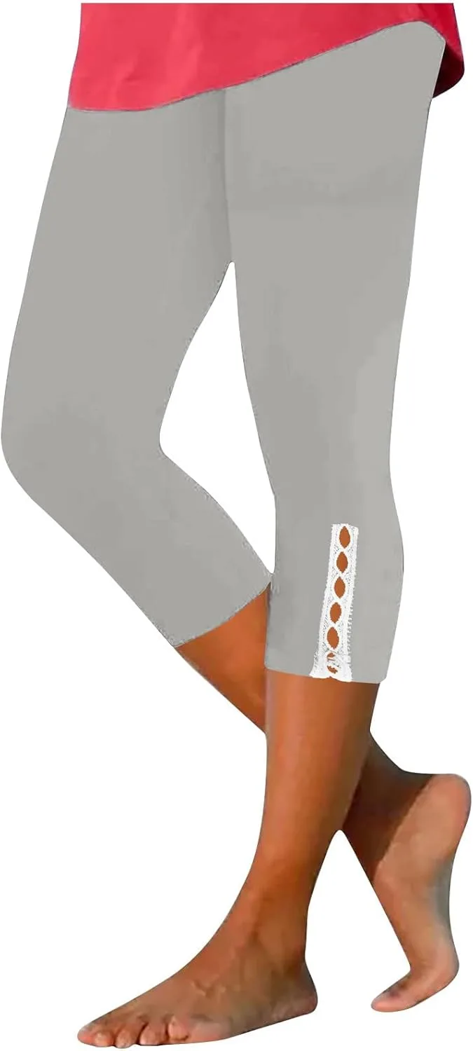 

Женские кружевные капри-леггинсы Yoga Elastic High Waisted