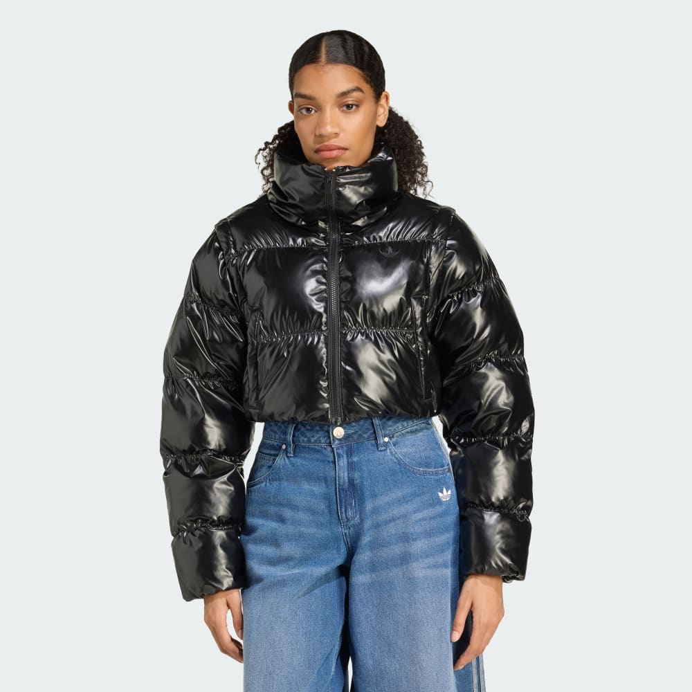 

Куртка Adidas Essentials Glossy Two-In-One Cropped Puffer, черный