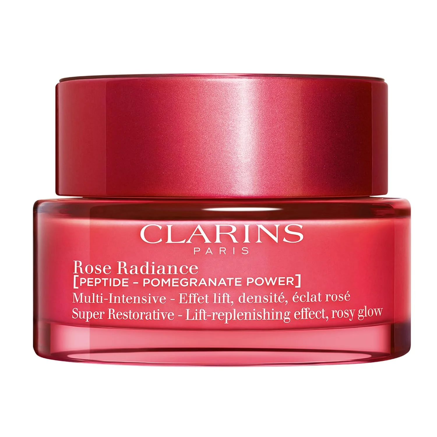 Увлажняющий крем для лица Clarins Super Restorative Rose Radiance | Дневной крем 2-в-1 для зрелой кожи: антивозрастной и придающий сияние | Содержит пептиды для сияния | Для всех типов кожи | 48 г
