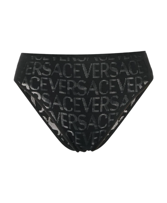

Леггинсы из сетчатой ткани с высокой талией Versace, черный