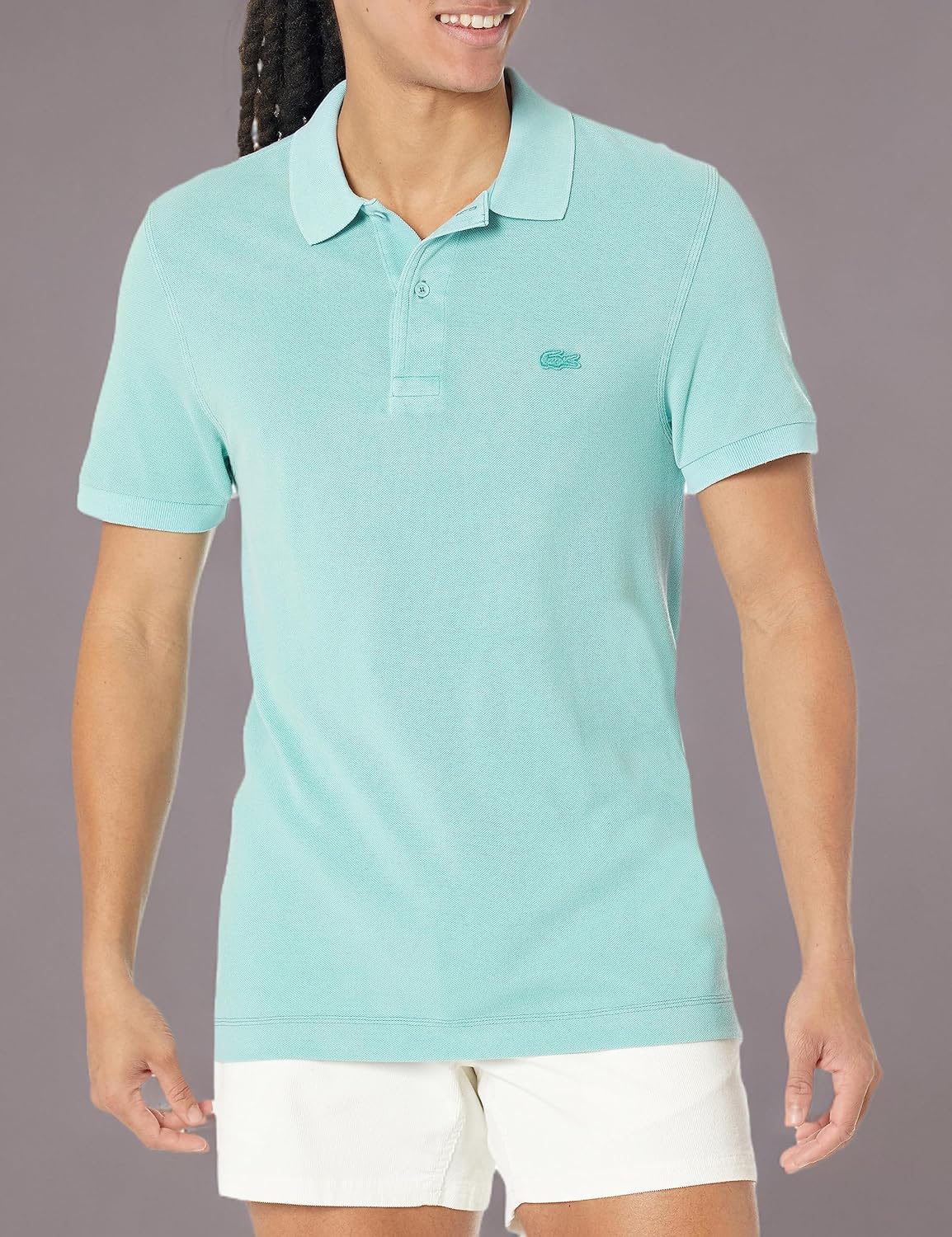 Рубашка поло Lacoste, мужская, Regular Fit Petit Pique, эко-синий — фото 3