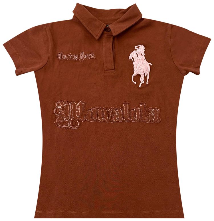 

Поло Cactus Jack by Travis Scott x MOWALOLA Houston Polo 'Brown', коричневый