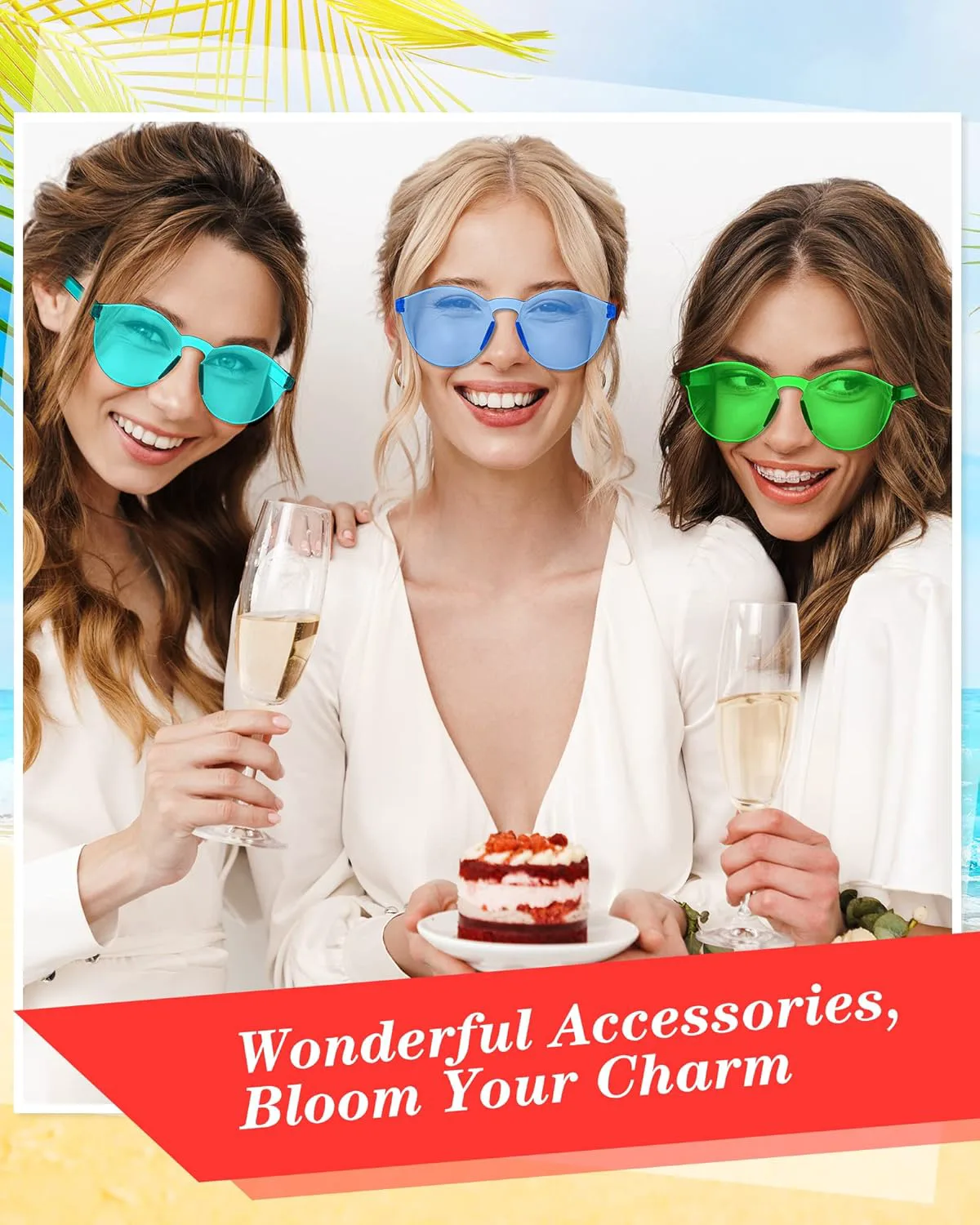 

Солнцезащитные очки Xuhal, 36 пар, круглые, без оправы, для вечеринок — прозрачные, конфетных цветов, для мужчин, женщин и девушек, 18 цветов, Multi Colors